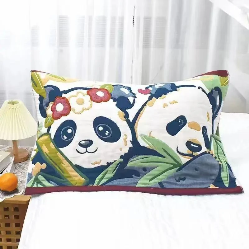 【新疆包邮】2023新款加厚棉纱布大枕巾对,AB面撞色提花母婴可用