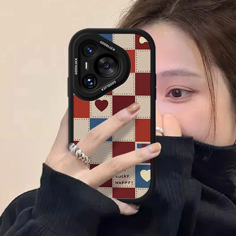 方格子适用华为pura70手机壳新款p70pro保护套70ultra全包防摔por