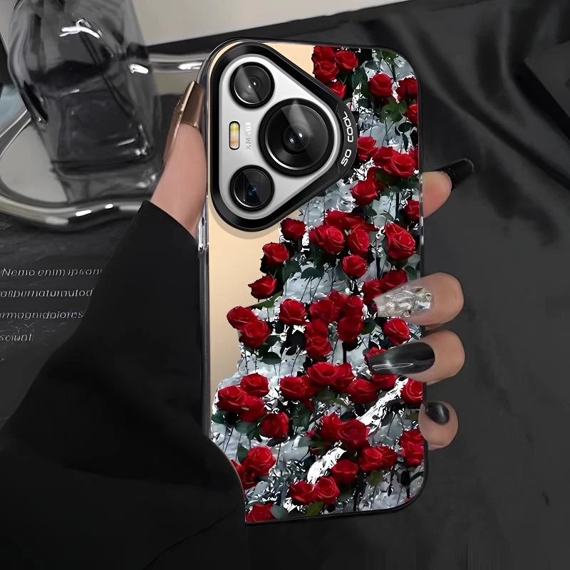 满屏红色玫瑰适用华为pura70Ultra手机壳个性小香风p70pro+仙女70