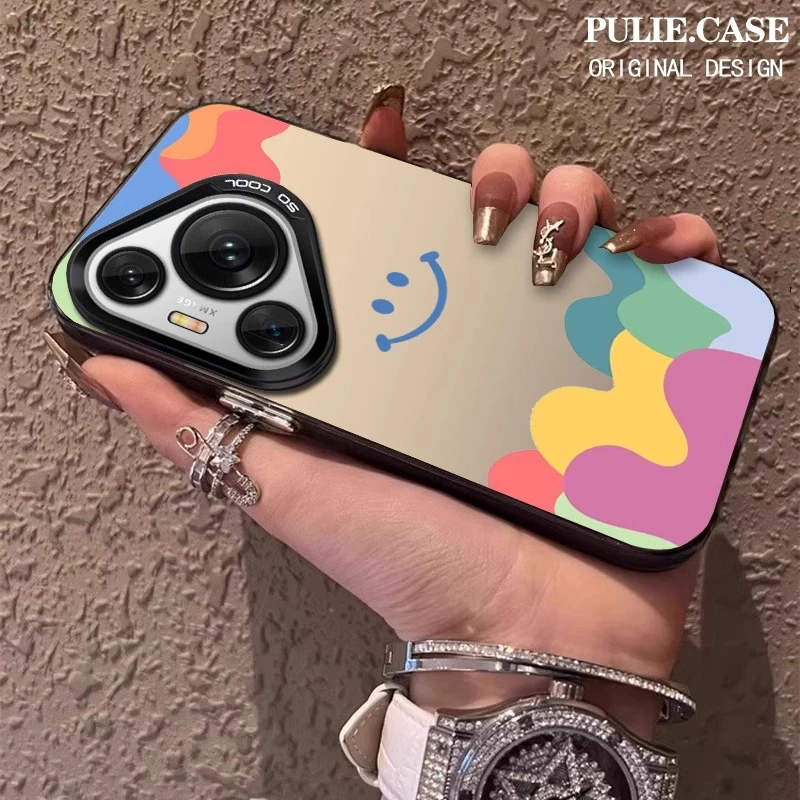 适用华为pura70ultra手机壳70pro+防摔新款70pro磨砂渐变油墨笑脸