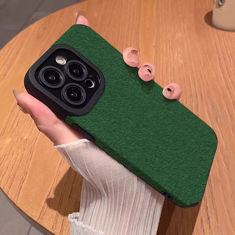 雪松绿纯色适用苹果16promax手机壳iPhone15pormax保护套14高级感