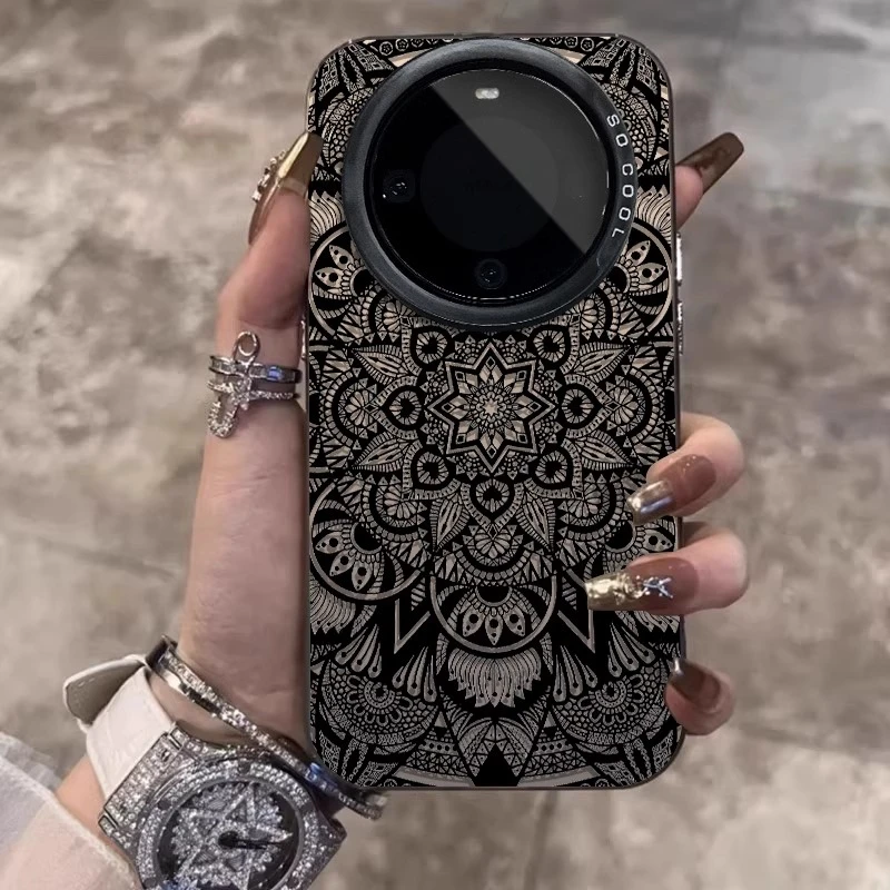 暗黑图腾适用华为mate60pro手机壳新款p70pro保护套复古pura70pro