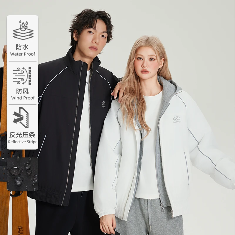 YKYB冬季新款黁防风中性款防泼水反光条情侣棉服Y44NMY051