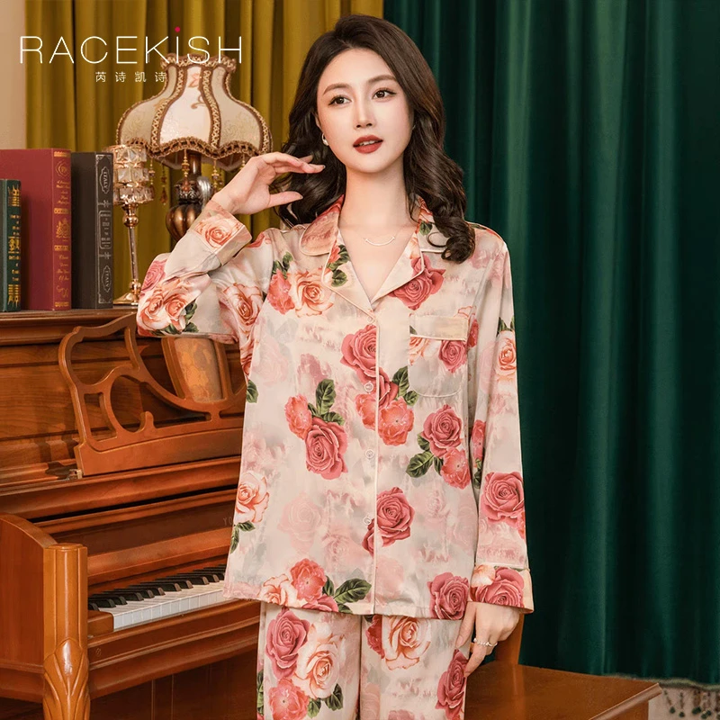 Racekish巴黎睡衣长袖长裤套装居家日常创意睡衣可外穿家居服套装