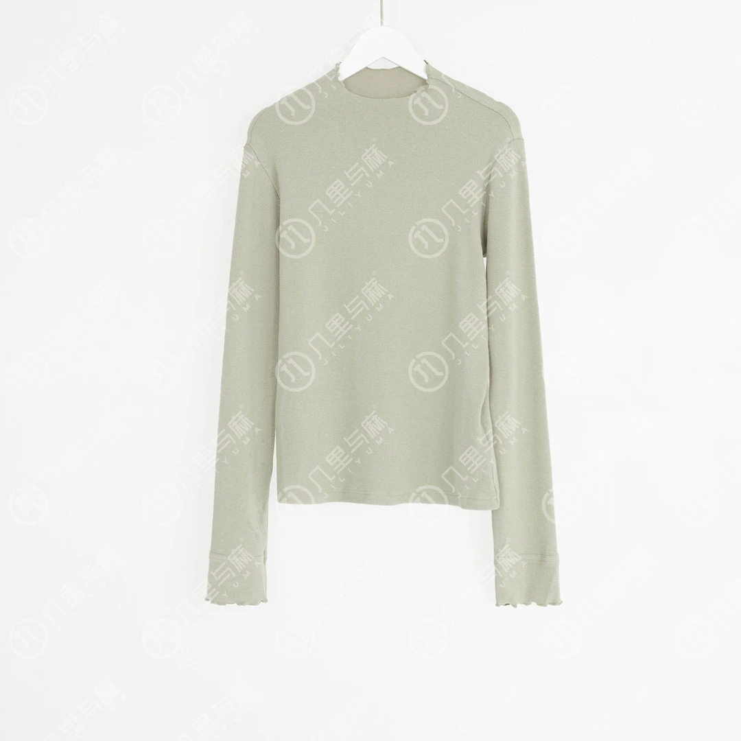 （几里）棠柳-长袖修身纯色舒适T恤 衣长58 胸围82 1073142