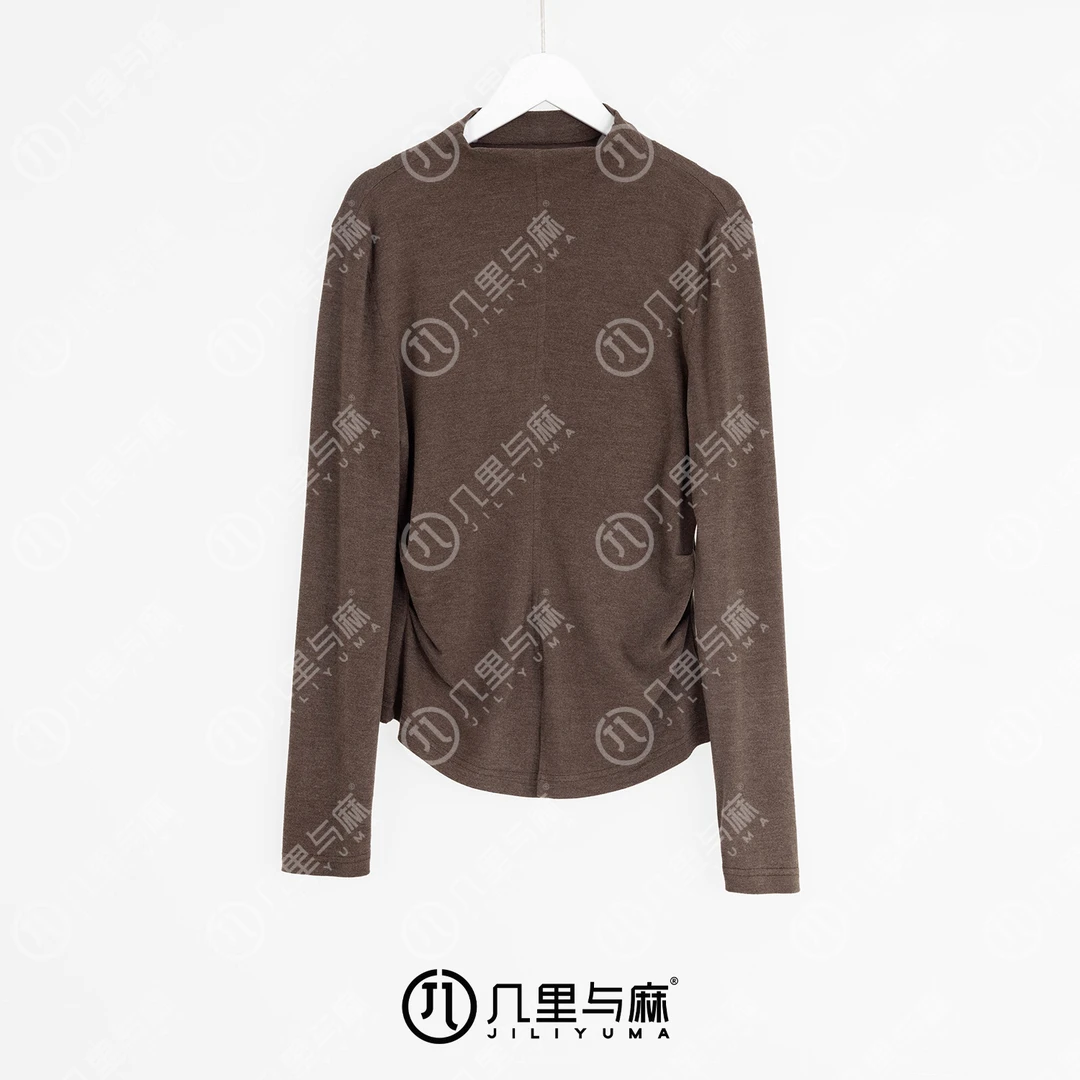 （几里）朱唇硝-复古休闲百搭气质T恤 衣长57 胸围85 1062297