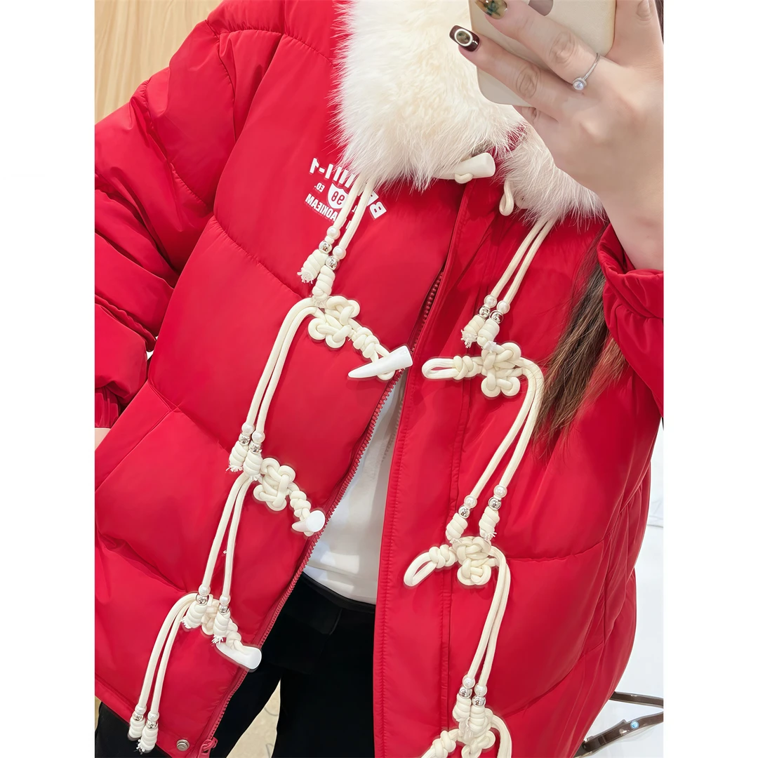 落叶椰椰 / 纯欲甜美翻领棉服外套11859花契200斤胖mm休闲时尚1