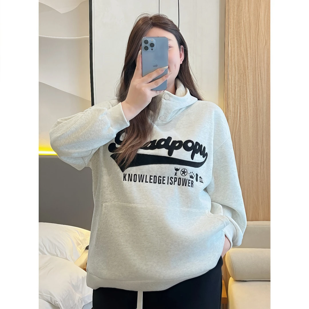 断码捡漏~复古诗集 / 美式复古加绒连帽卫衣11562花契200斤胖mm