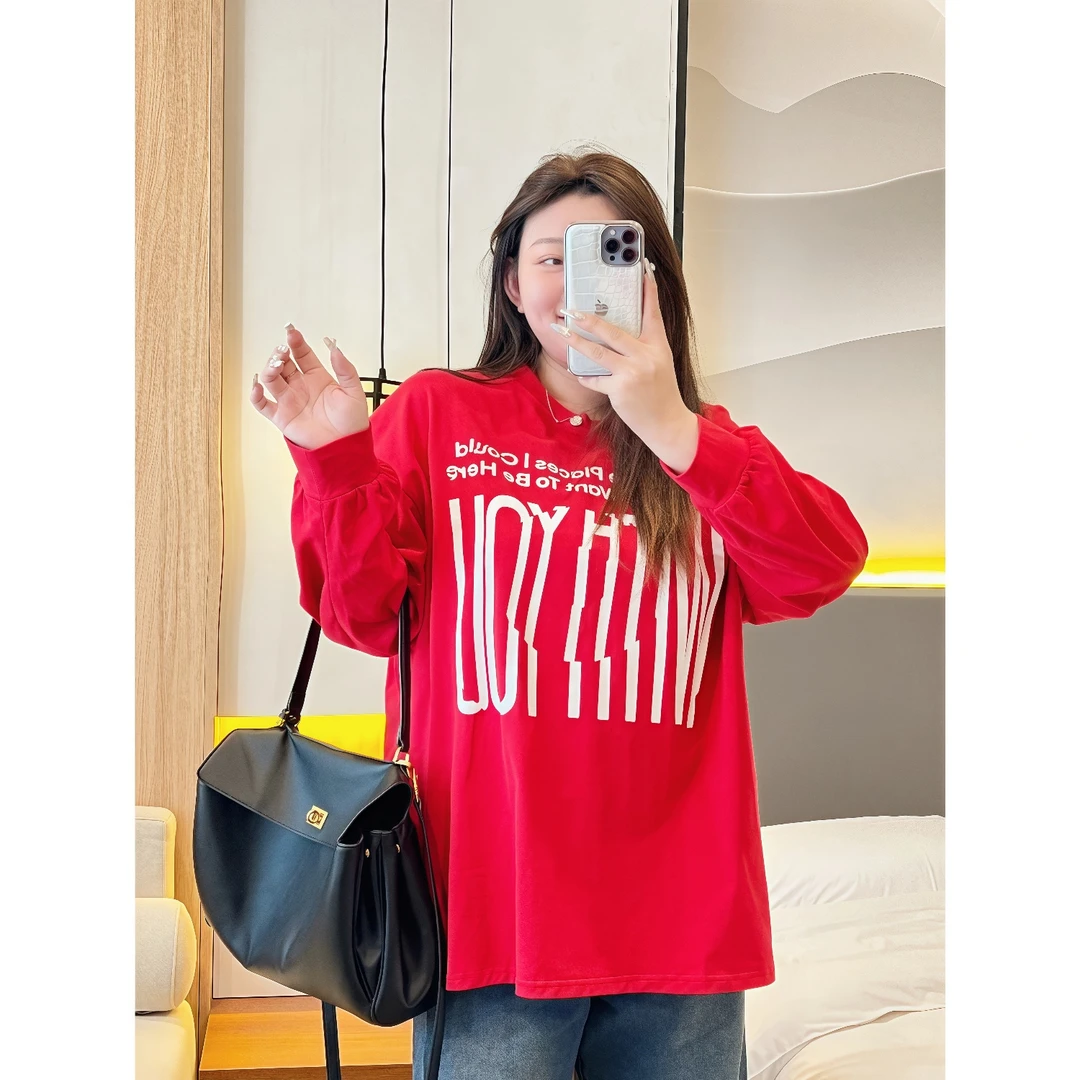 断码捡漏~罗恩上校 / 超显白印花款长袖T 11984花契200斤胖mm