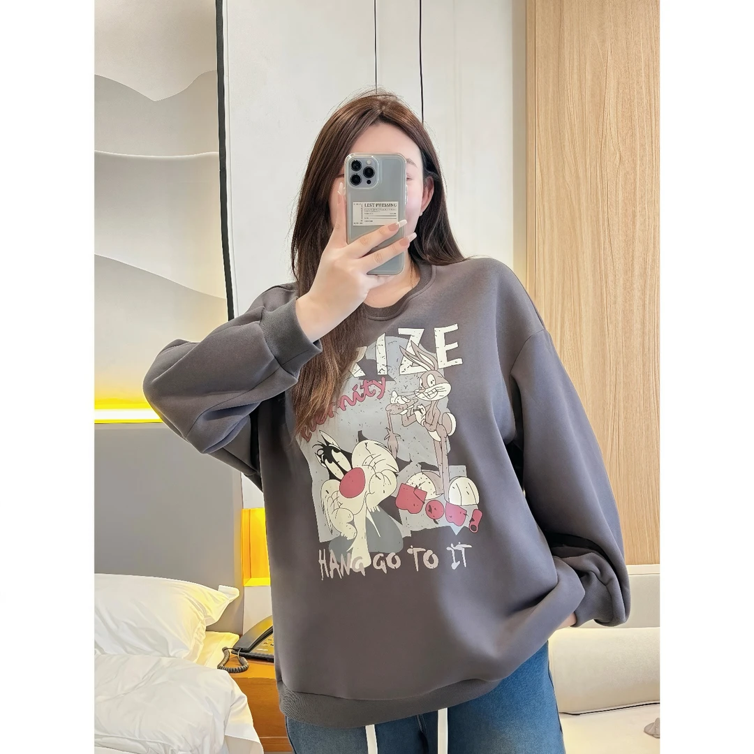 断码捡漏~水波方糖 / 盐系时髦俏皮可爱加绒卫衣12529花契200斤