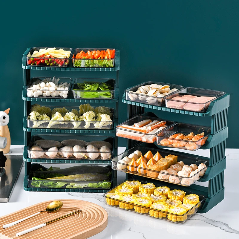 厨房配菜盘多层收纳叠加备菜盘家用火锅多功能专用菜盘子托盘神器