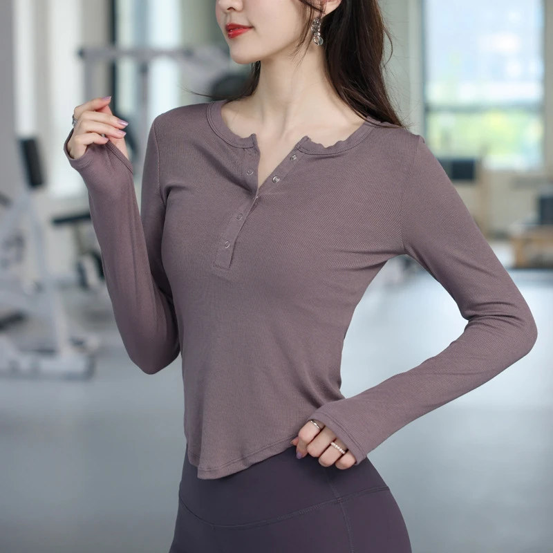 品质灰色白色精致坐位体前屈测试仪性感运动女T恤服服