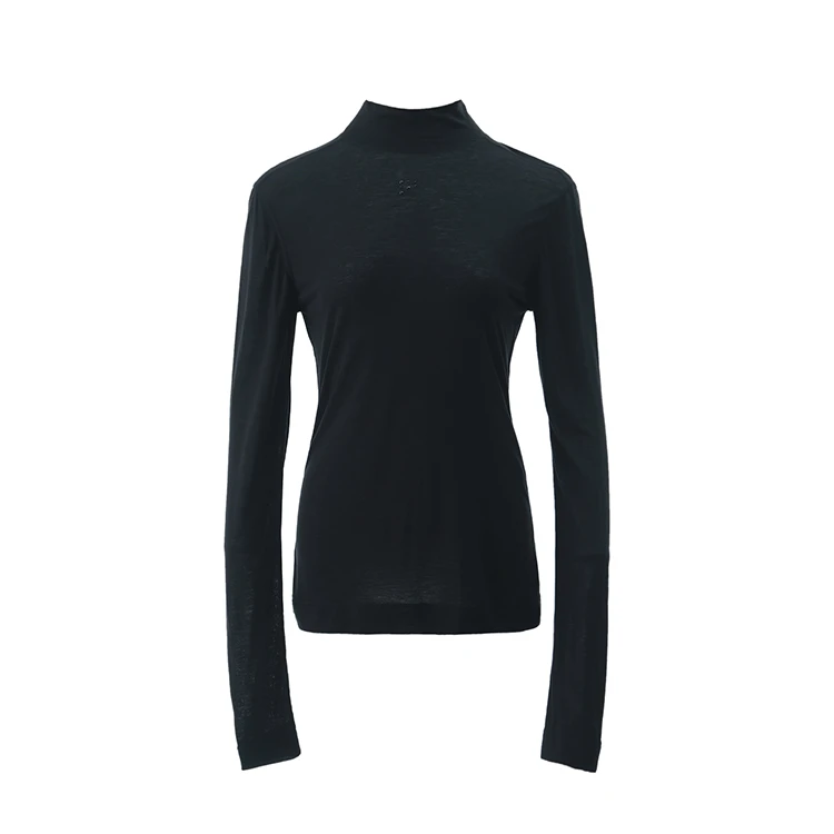 【KOREANO】冬季魅影黑舒适高弹长袖T恤小高领打底衫  TT3417(JUN)