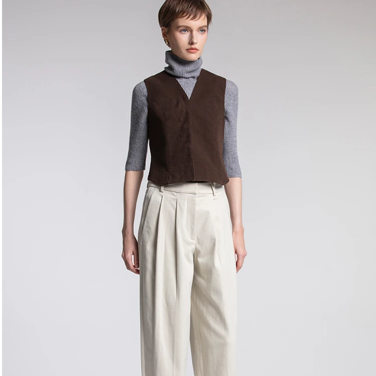 休闲裤纯色春秋修身简约时尚西装复古百搭保暖打底女士KW2140