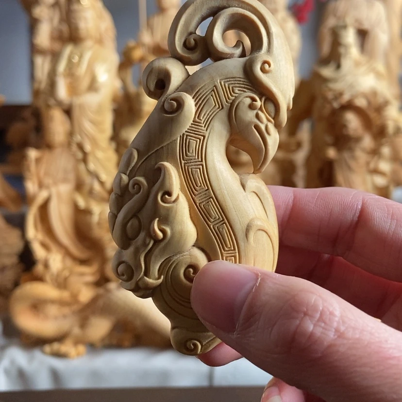 【闪购商品】黄杨木龙凤挂件
