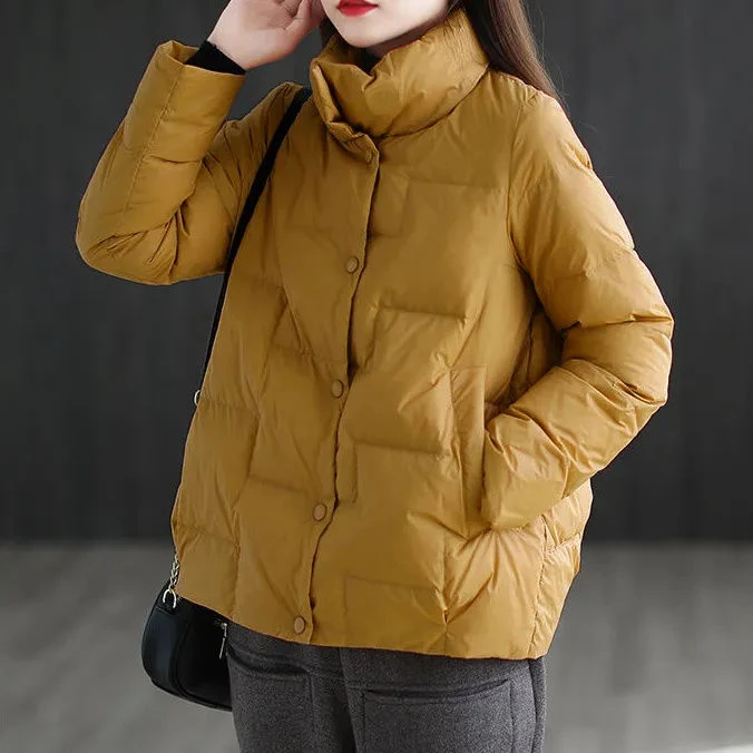 23新款棉服女立领小个子棉衣简约宽松短款棉袄时尚女外套爆羽绒服