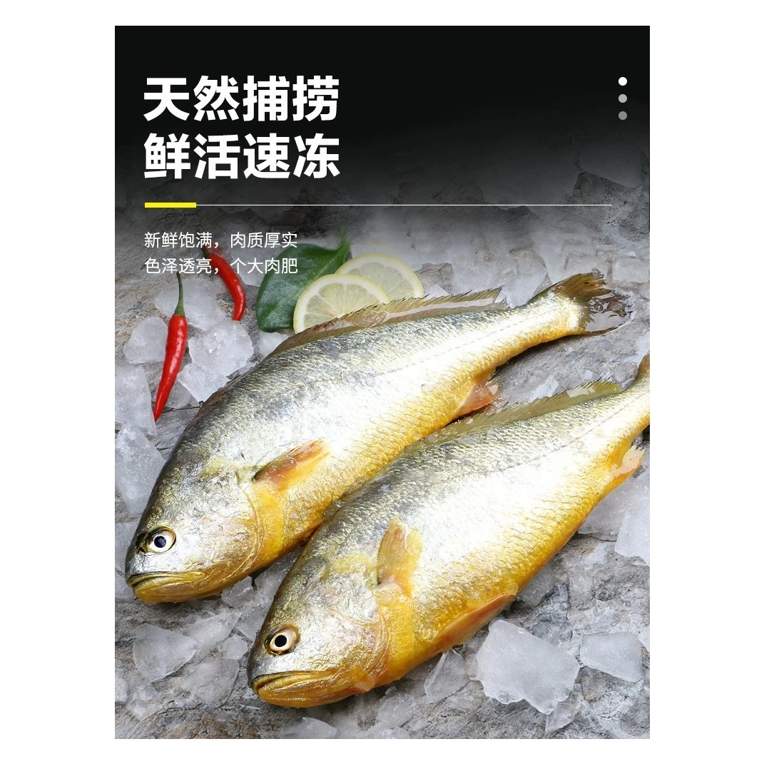 【高峰海鲜】三去黄鱼三条装500g  一份