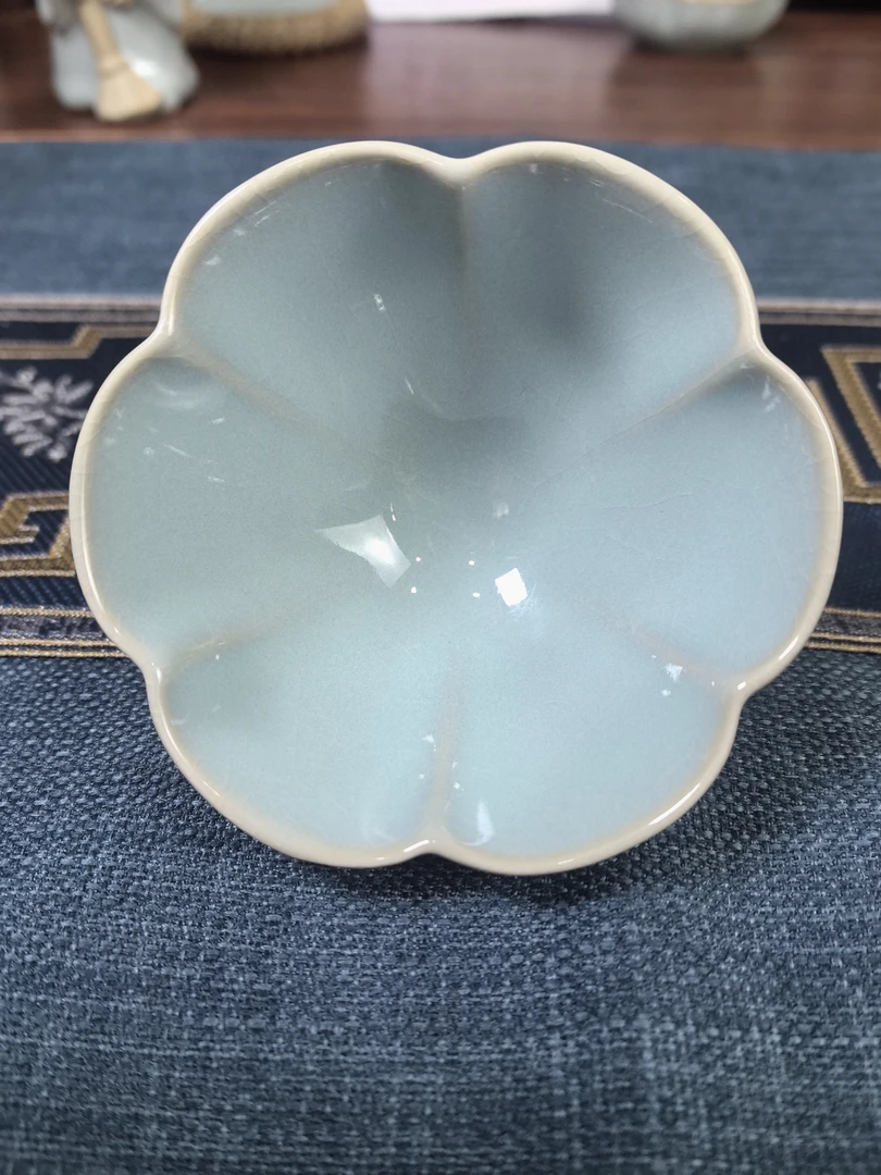 梅花杯 汝州原矿汝瓷汝窑天青开片可养