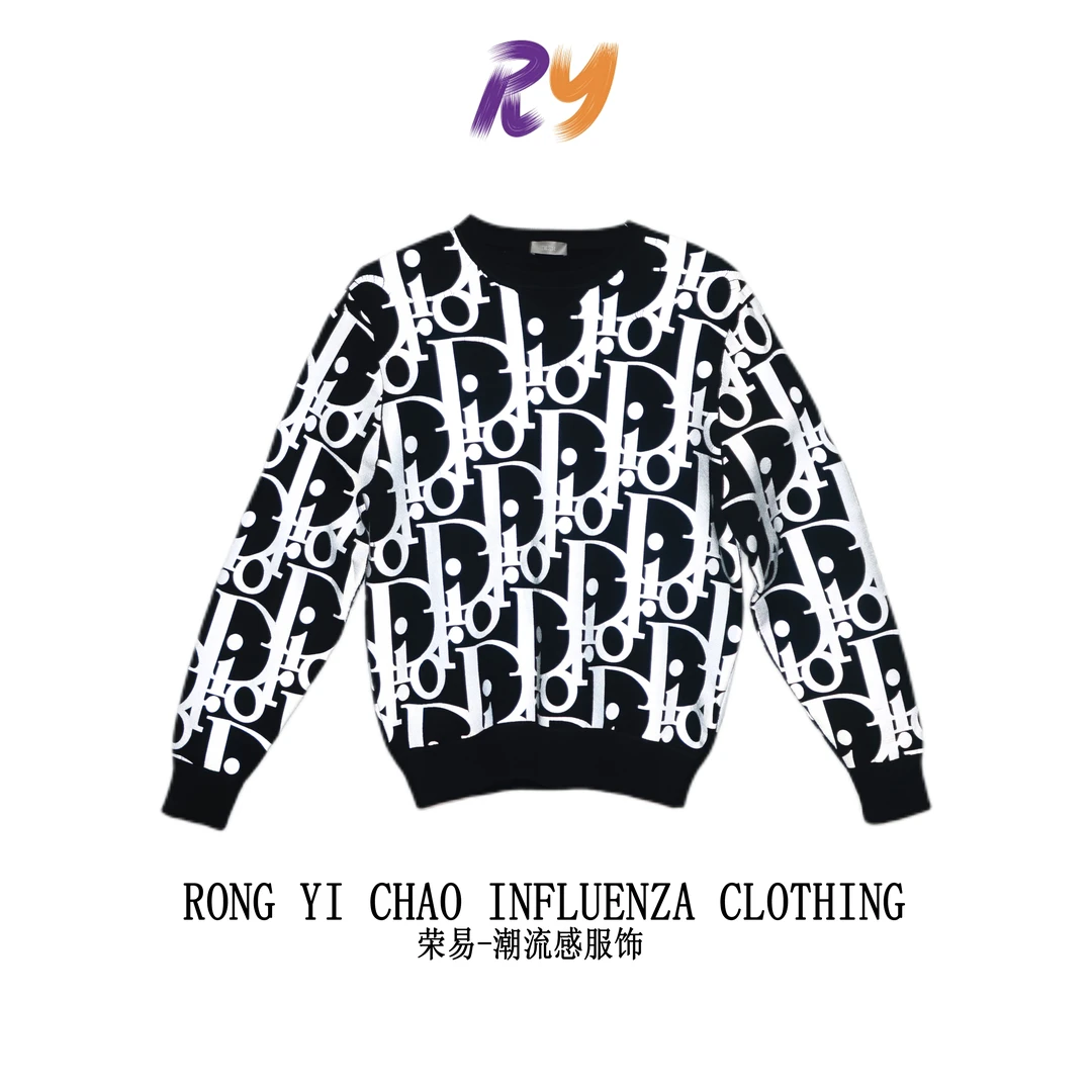 98新 RY/迪奥/满印印花卫衣/m码/4957551/公价时尚