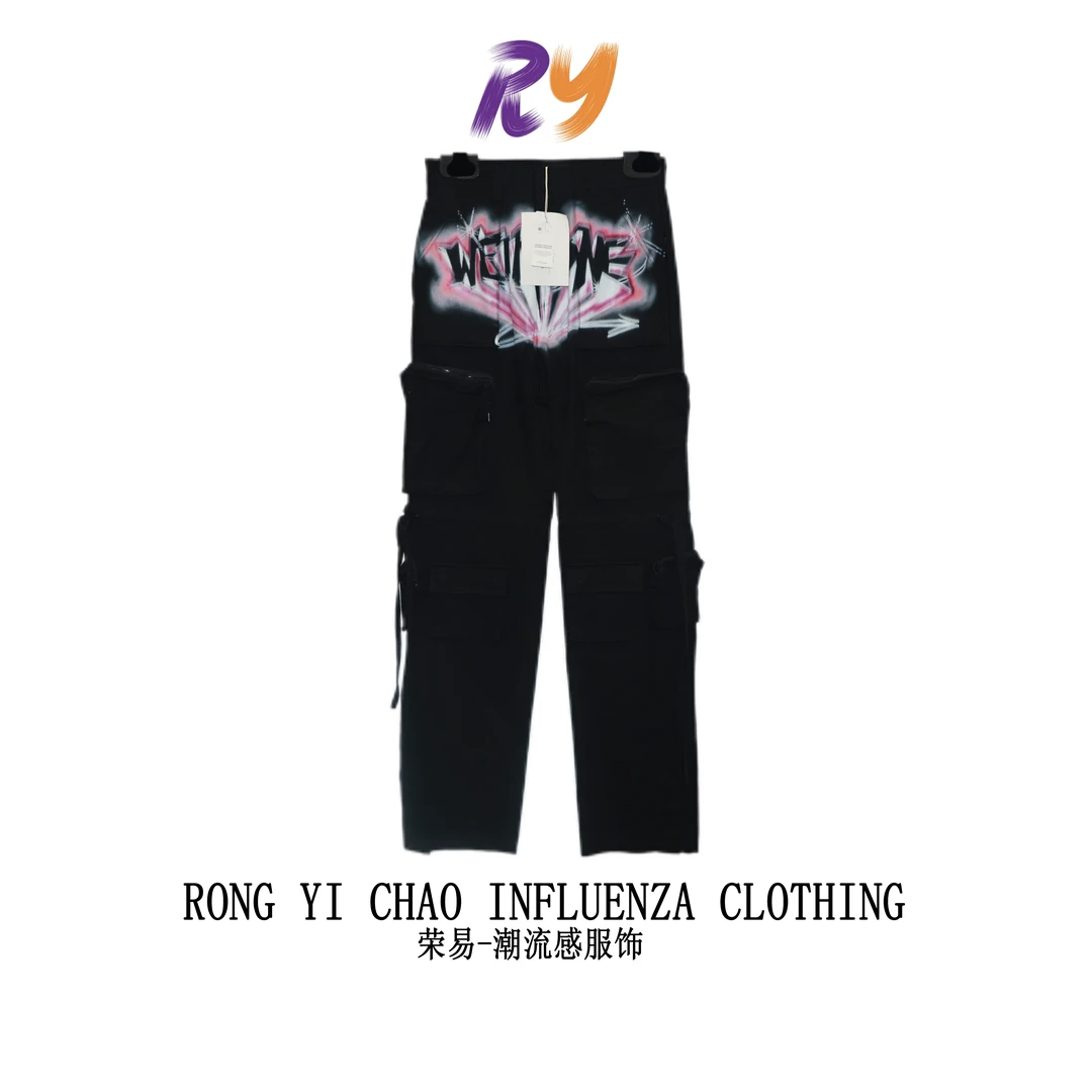 全新未使用 RY/WE11DONE/涂鸦口袋长裤/S码/公9390/6564074