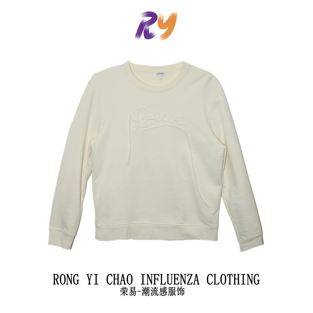 99新 RY/Loewe/罗意威/奶白色卫衣/l码/6078344 时尚