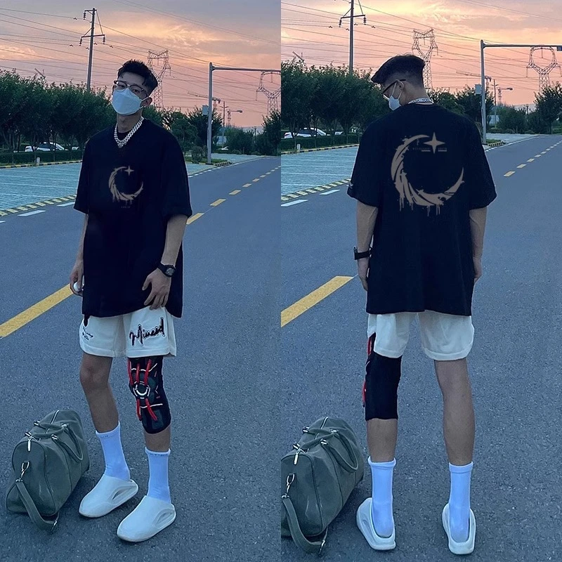 美式重磅纯棉80-300斤宽松大码短袖T恤男装夏季潮牌ins半袖上衣服