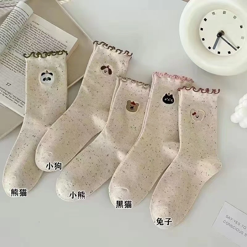 女士袜子百搭棉袜5双装