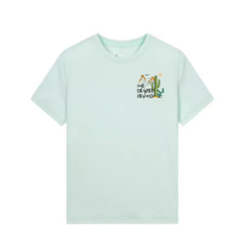 361度女印花短袖T恤夏季新品圆领休闲百搭舒适透气上衣562325101