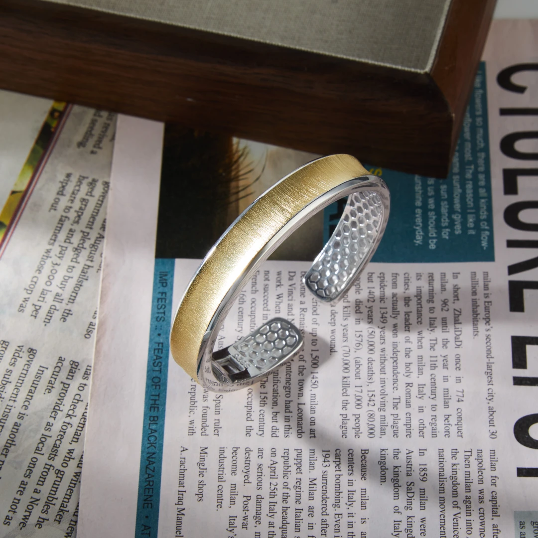 925银手镯 梁雅帝新品【重工金刚青天纹】磨砂拉丝设计款纯银手镯