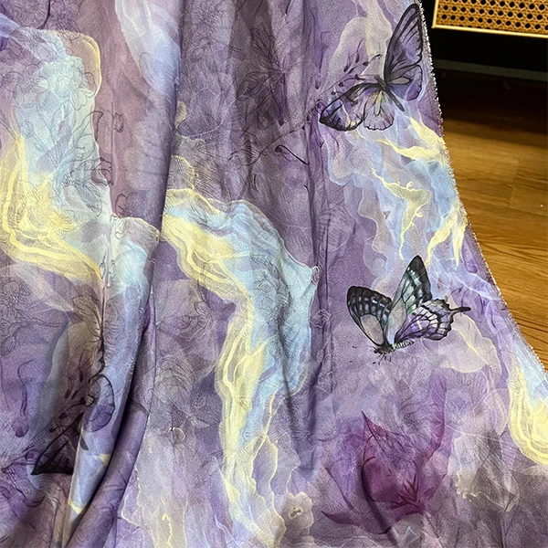 【一江春水】新中式面料透孔提花花罗面料中国风布料【HP8268】