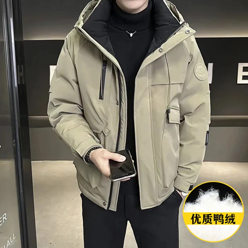 【防寒保暖】冬季新款连帽工装羽绒服男时尚潮流百搭加厚防风外套
