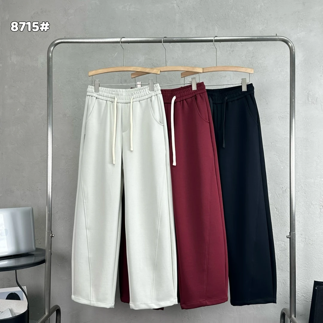 【弯刀裤】秋冬款休闲裤子男女红色潮流长裤帅气腰宽松阔腿裤子加绒