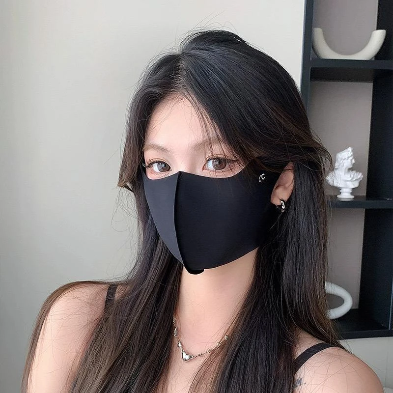 新款一体防晒口罩护眼角3D立体遮阳全脸显示防紫外线夏季面罩冰丝