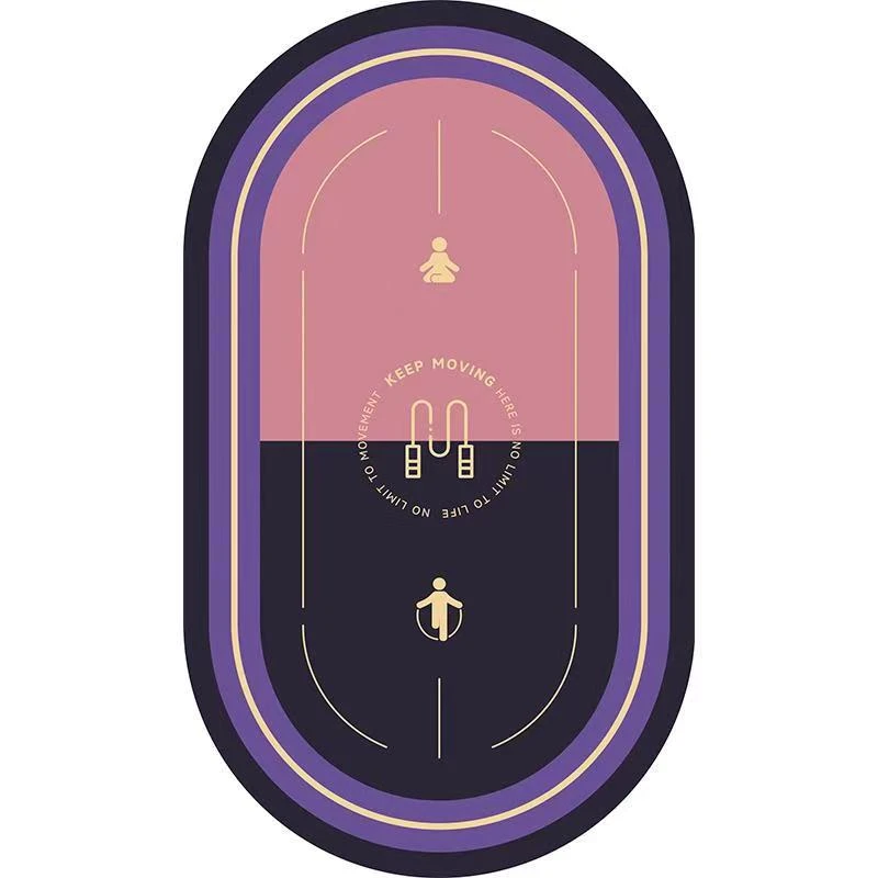 加厚跳绳减震垫瑜伽垫椭圆帽子地垫家用室内静音防滑隔音运动垫