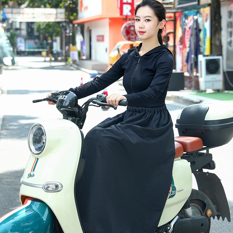 电动车挡风围裙护膝裙护腰摩托车挡风被护腿冬季加绒加厚防水防寒