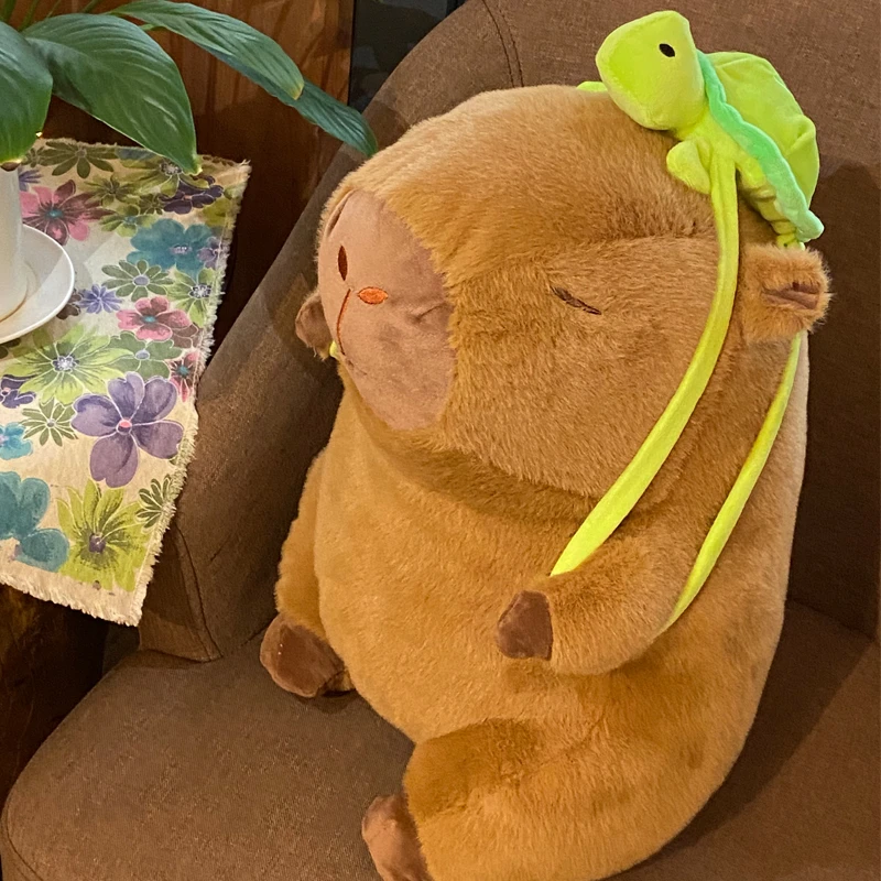 CAPYBARA1【带乌龟40cm】宠粉补贴可爱毛绒抱枕卡皮巴拉水豚娃娃