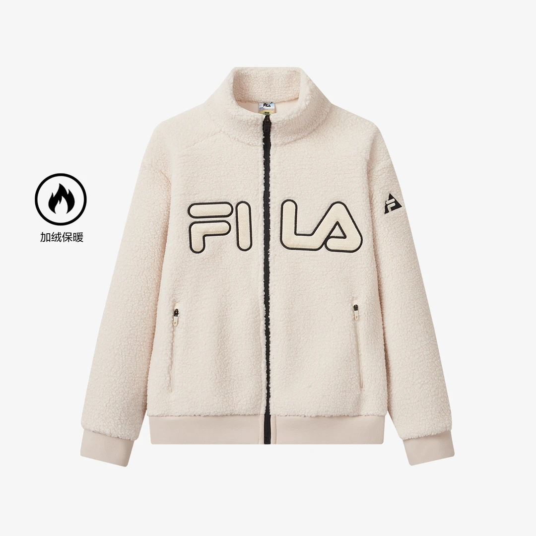 FILA斐乐儿童加绒外套冬季新款男童冬装时尚保暖开衫K12B443507