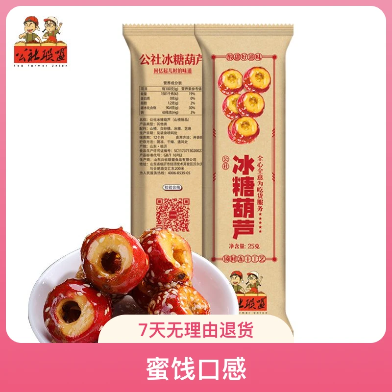 公社联盟冰糖葫芦独立袋装25克蜜饯休闲旅游办公室小零食开胃山楂