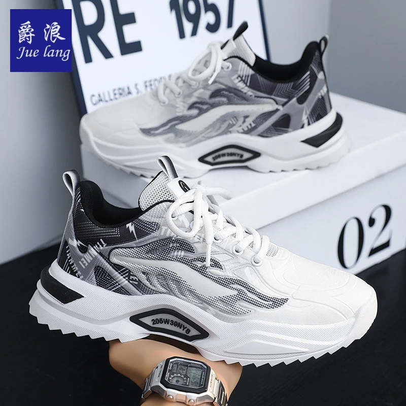 爵浪男鞋2025新款冬季潮牌厚底防滑增高休闲运动阿甘时尚老爹潮鞋