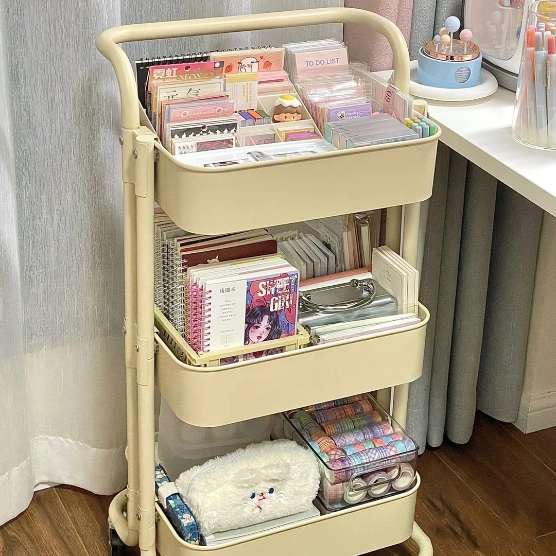 整理架储物架碳钢家用美容院宜家整理架浴室客厅宿舍书架落地式