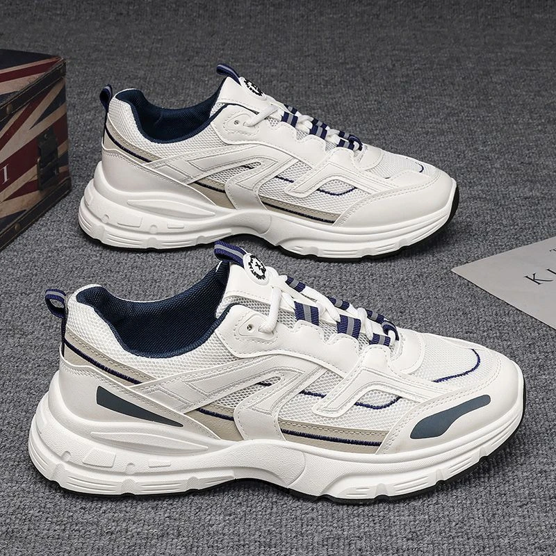 2024男鞋新款网面学生运动休闲跑步防臭青少年老爹潮鞋百搭时尚