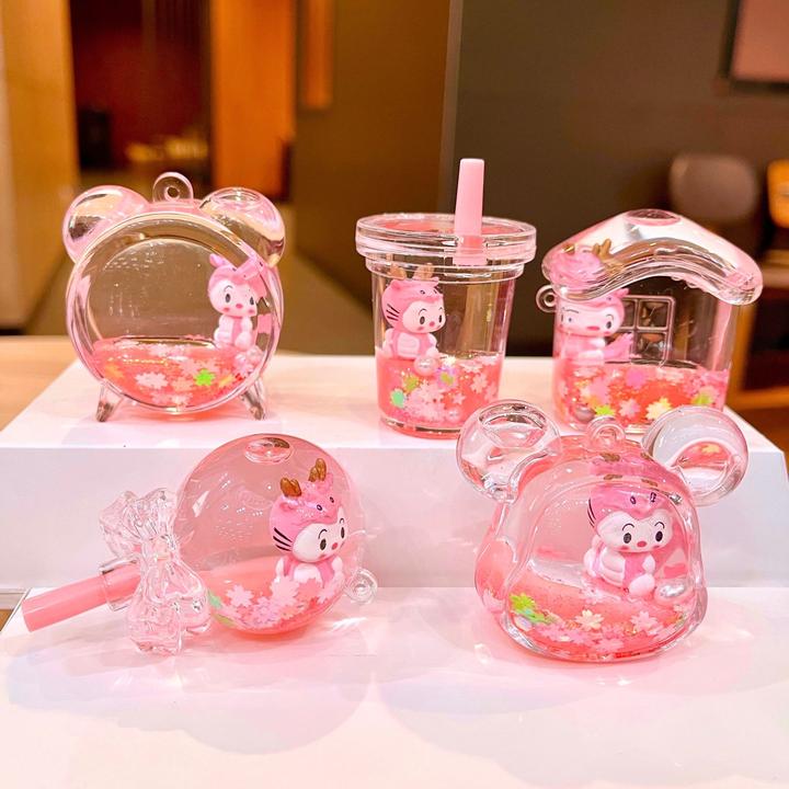 【直播拆】粉色系创意入油流沙米奇创意摆件挂件DIY少女心可爱网红