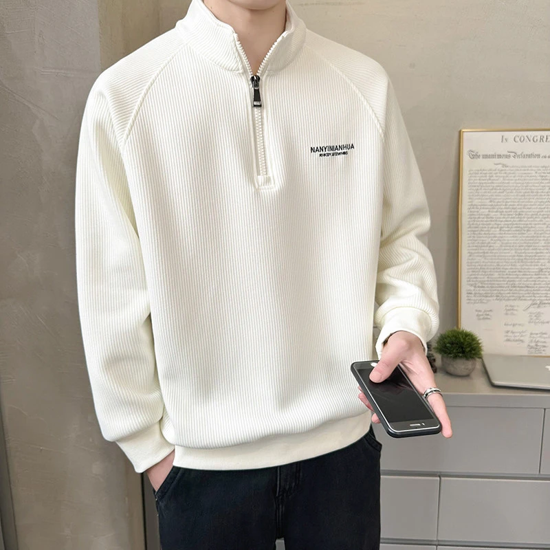 立领拉链圆领青年卫衣2024秋季新款男士百搭卫衣长袖休闲宽松1509