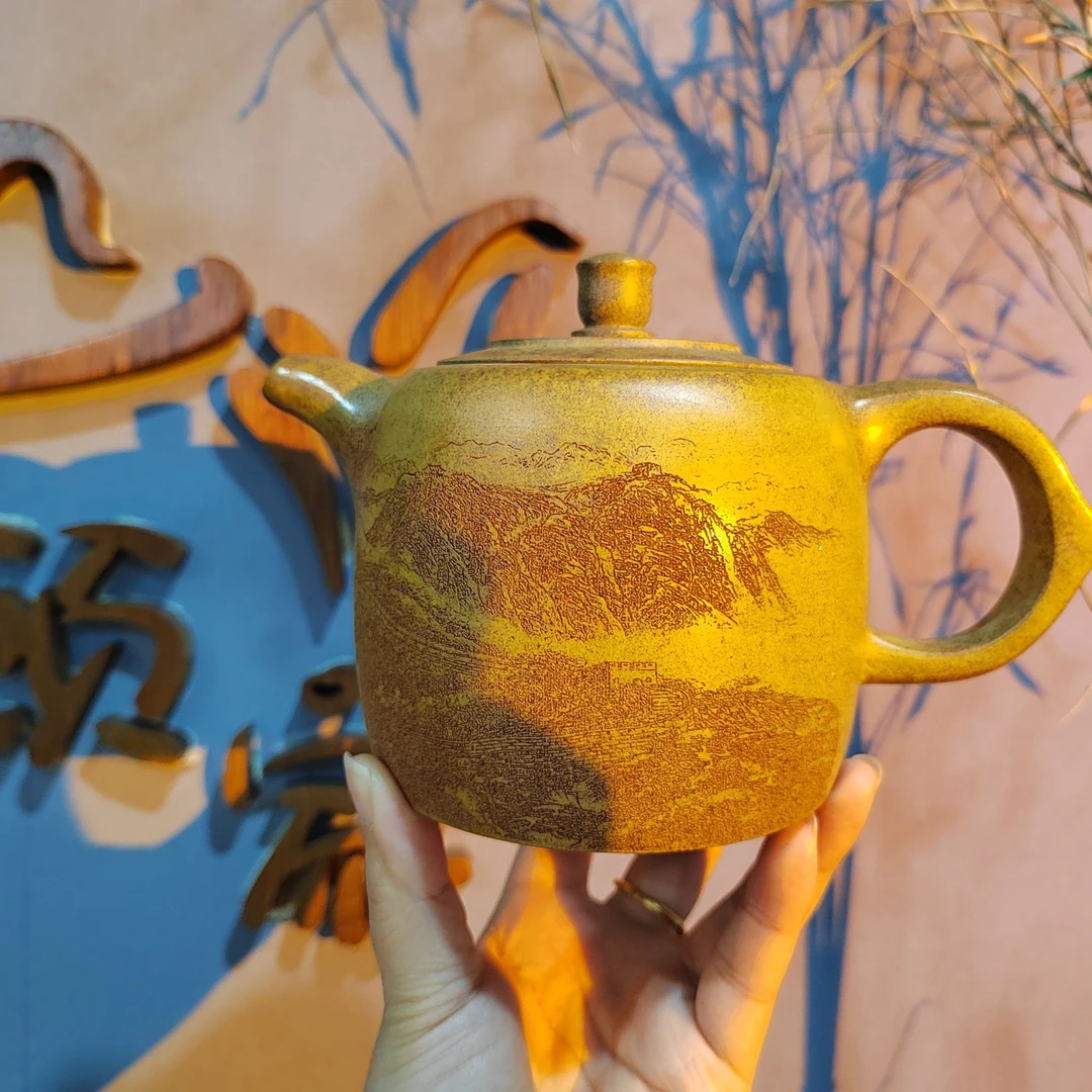 大品山水井栏高温柴烧紫砂壶