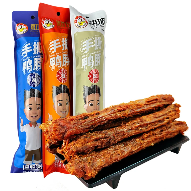 新品 初旭手撕风干鸭脖56g氮气锁鲜即食整根鸭脖 鸭肉类解馋零食