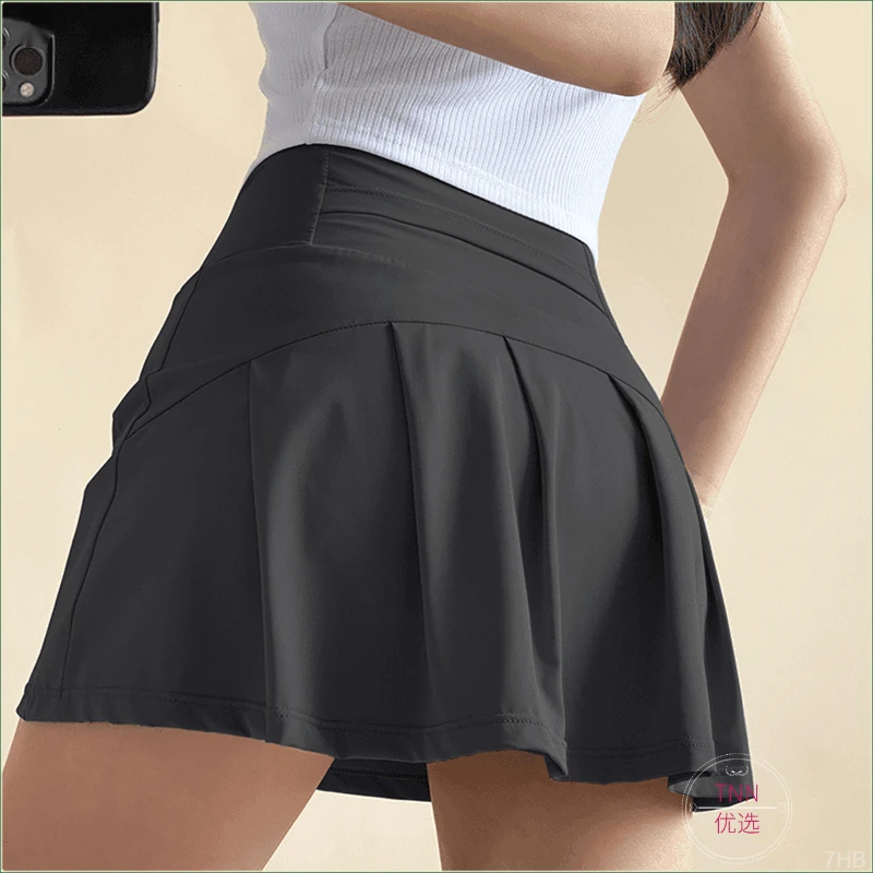 运动短裙夏季薄训练跑步防走光高腰显瘦瑜伽网球健身女孩裙裤