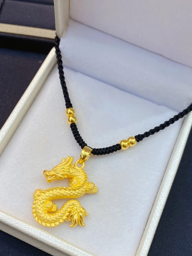 足金999金龙编织项链