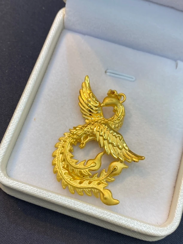 足金999凤凰吊坠