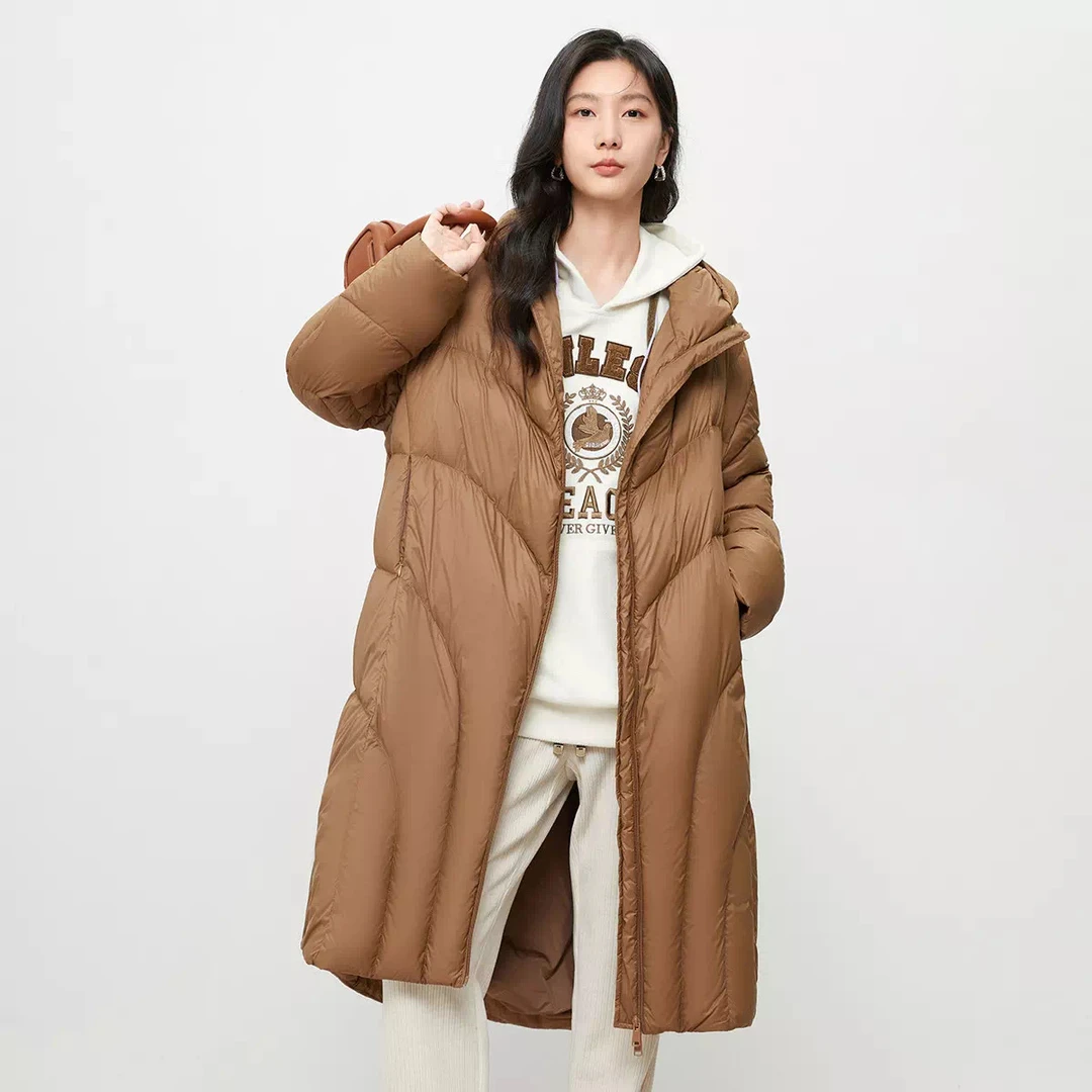 Iammix27冬季新款长款羽绒服休闲连帽白鸭绒时尚外套宽松M2D0H013