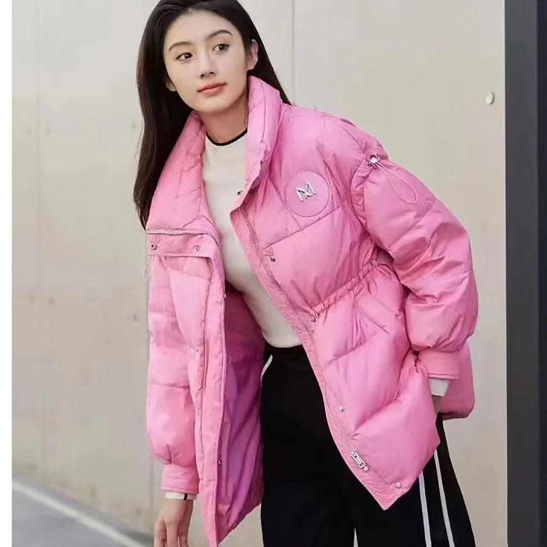 3colour/三彩羽绒服外套宽松立领秋冬加厚保暖短款女